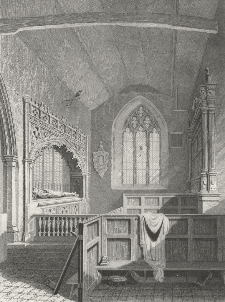 BUILDINGS. Godshill Church c1840 old antique vintage print picture